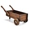 Rustic Brown Fir Wood Metal Wagon Planter Box with Wheels and Drainage
